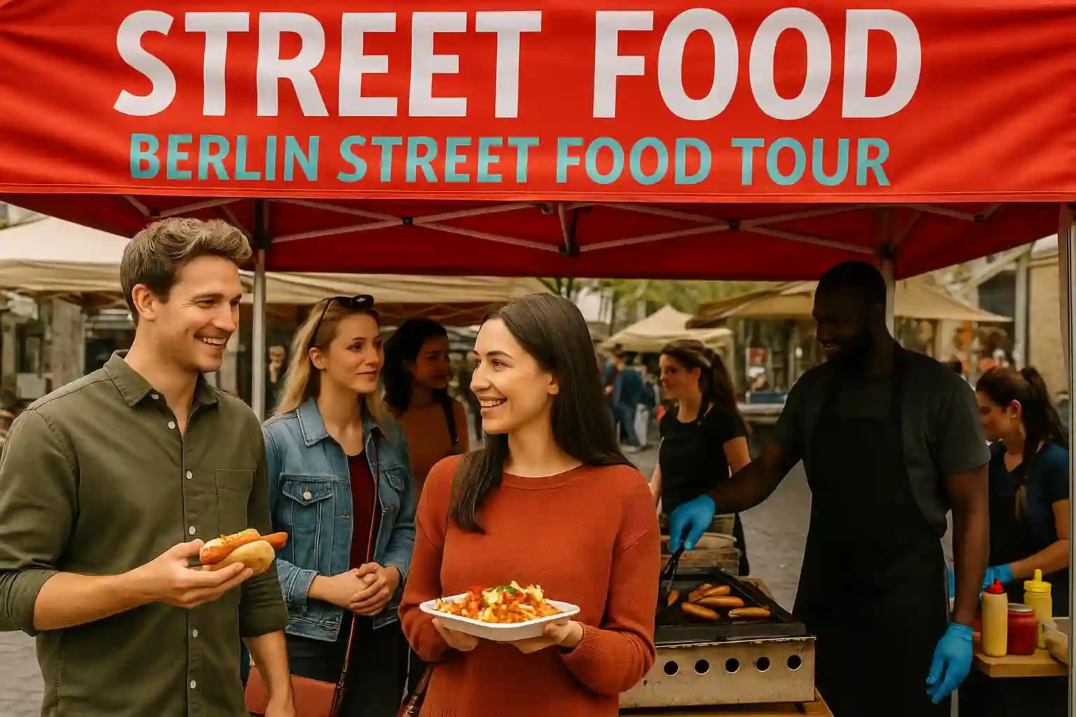 Berlin Street Food Tour with tastings at local markets and food stalls