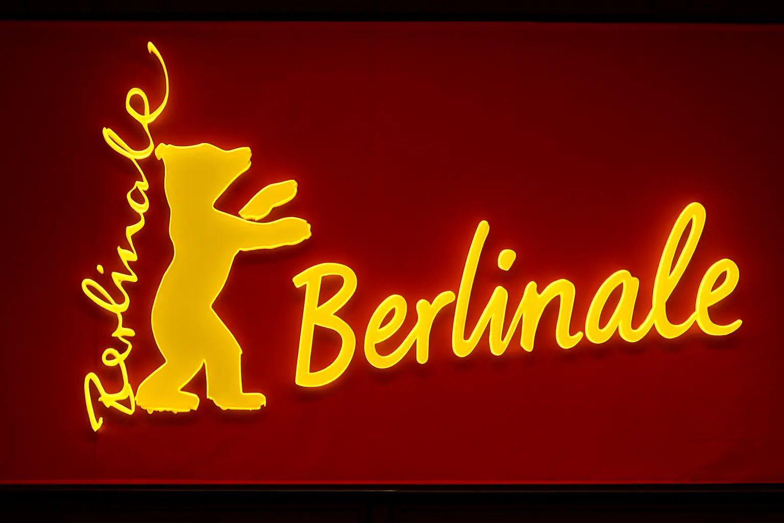 Berlinale Palast at Potsdamer Platz with red carpet and spotlights