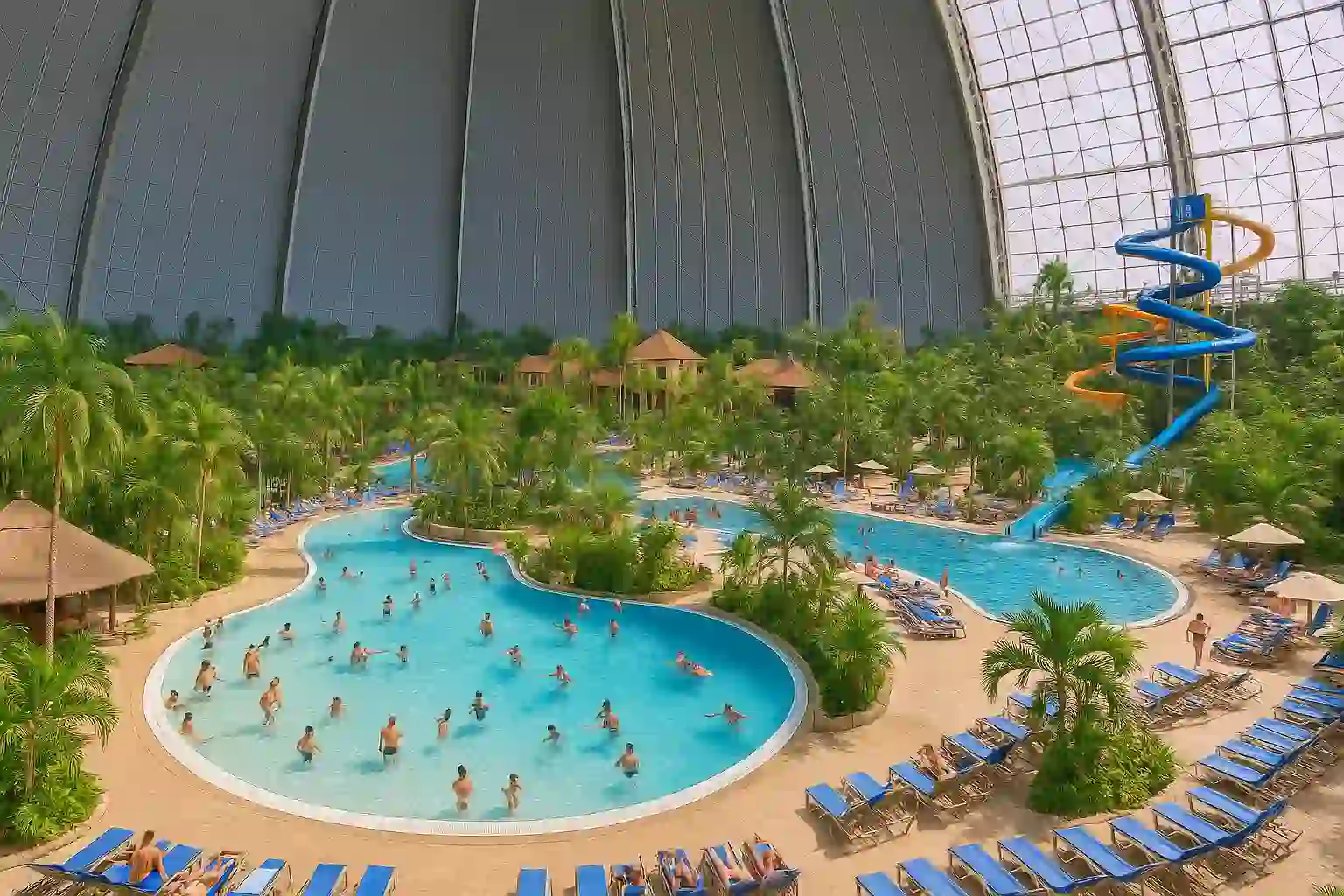 Tropical Islands near Berlin – lagoon, palm trees and slides